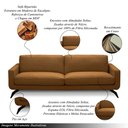 Ver imagem 3 de Sofá Decorativo Thalia 3 Lugares Sala de Estar 210cm Pés em Aço Couro Caramelo G88 - Gran Belo