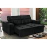 Sofá 4 Lugares New Itália 2,20m Retrátil, Reclinável, com 2 Puffs pés Palito, Preto - 2