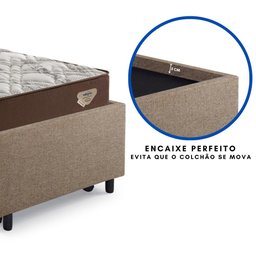 Bicama Box Solteirão 103x208 Linho Marrom com 2 Colchões Relax Adorabile Molas Ensacadas Ecoflex - 8