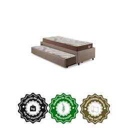 Bicama Box Solteirão 103x208 Linho Marrom com 2 Colchões Relax Adorabile Molas Ensacadas Ecoflex - 5