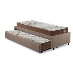 Bicama Box Solteirão 103x208 Linho Marrom com 2 Colchões Relax Adorabile Molas Ensacadas Ecoflex - 9