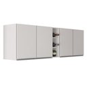 Ver imagem 1 de Kit 2 Armários Aéreos Califórnia 80cm e Nicho Garrafeiro 20cm Riad Branco - Lumil