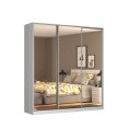 Ver imagem 1 de Guarda Roupa 220cm 3 Portas Espelhadas 100% Mdf Branco