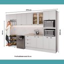 Ver imagem 3 de Cozinha Completa com Balcão Milla Park One 14 Portas 3 Gavetas MDF Branco Móveis Carraro