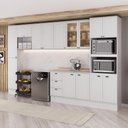 Ver imagem 1 de Cozinha Completa com Balcão Milla Park One 14 Portas 3 Gavetas MDF Branco Móveis Carraro
