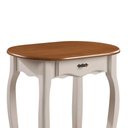 Ver imagem 2 de Aparador Oval em Madeira Maciça 1 Gaveta e Prateleira 1034 Linz Móveis - Off White/imbuia Glazer