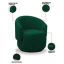 Ver imagem 3 de Poltrona Decorativa Orgânica Giratória Névoa Bouclê Verde E03 - D’Rossi