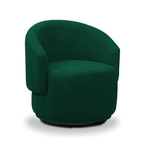 Poltrona Decorativa Orgânica Giratória Névoa Bouclê Verde E03 - D’Rossi