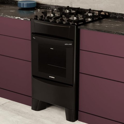Fogão 4 Bocas a Gás/elétrico com Airfryer 220v Alpro 440 Realce Cr232 Preto