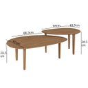 Ver imagem 2 de Conjunto Mesa de Centro Moderna Pés Madeira Tampo 18mm Merk