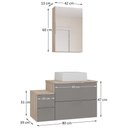 Ver imagem 6 de Conjunto Gabinete Banheiro Nivus 80cm (armário + Cuba + Espelheira) Madeirado / Cinza