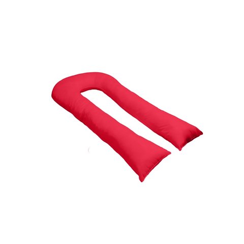 Travesseiro Gigante Formato U 140x70cm Happy Line - Vermelho
