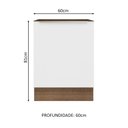 Ver imagem 2 de Balcão Madesa Lux 60 cm 1 Porta (Sem Tampo) Rustic/Branco Veludo Cor:Rustic/Branco Veludo