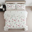 Ver imagem 5 de Kit Cobre Leito Colcha Magnus Solteiro 2 Peças Dupla Face Estampado Floral - Brisa Rosa - 100% Poli