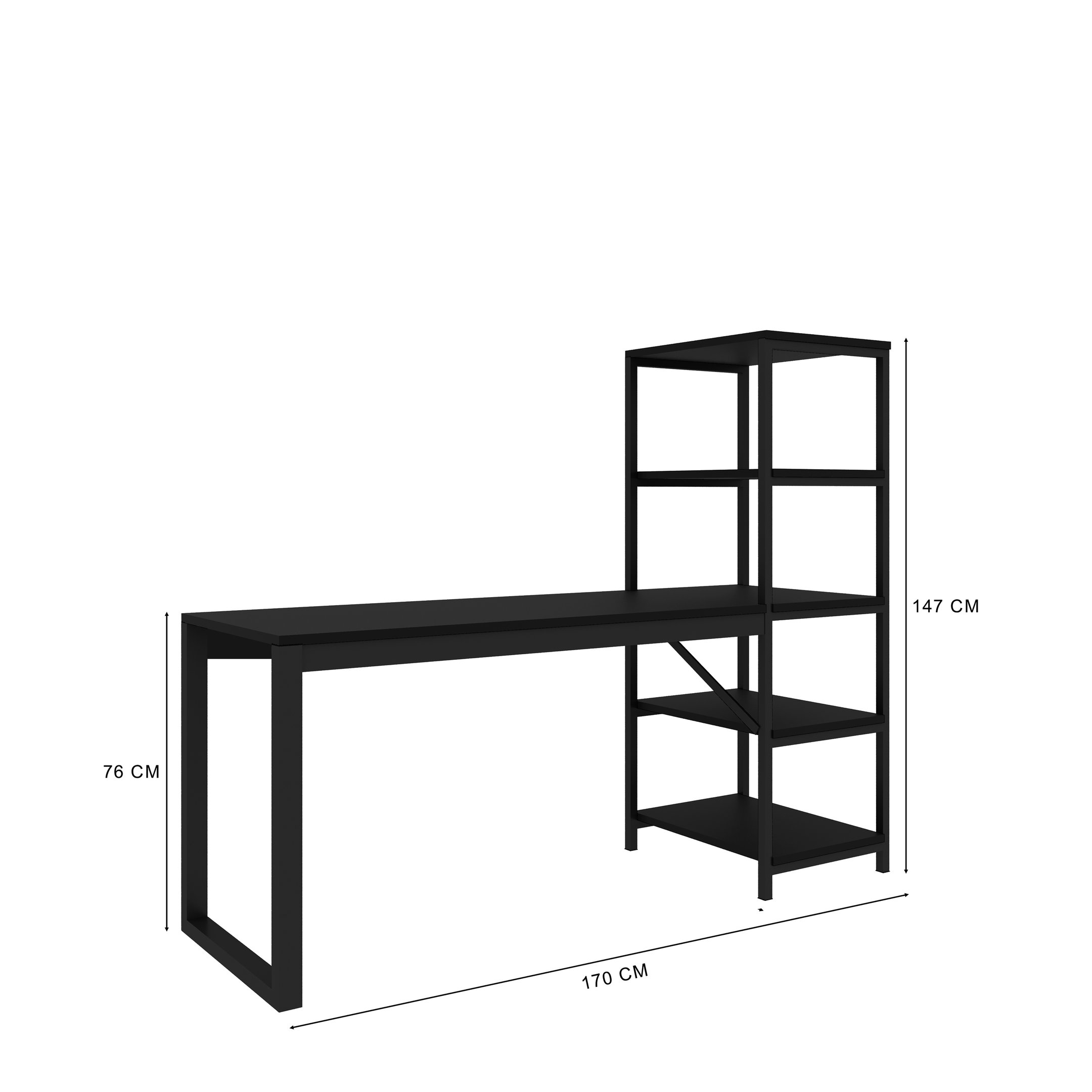 Escrivaninha Mesa Office Prateleira Industrial Moderno - 4