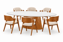 Ver imagem 2 de Sala de Jantar Mesa Oval 2,20 e 6 Cadeiras Malva- Imperial:Linho Cru