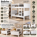Ver imagem 3 de Beliche 2 em 1 Vira 2 Camas Solteiro Escada Reforçada 100% MDF Adulto e Infantil Quarto