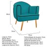 Kit 02 Poltronas Athena Pés Palito Suedeazul Turquesa - 5