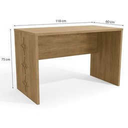Mesa para Escritório Secretária 118cm Star K01 Freijó - Mpozenato - 4