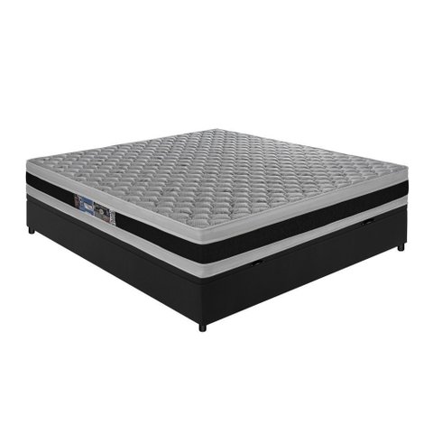 Cama Box Baú Casal Espuma D45 Black e White Air Castor