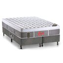 Ver imagem 1 de Cama Box Queen: Colchão Molas Ensacadas Castor Light Stress Plush + Base Sl Gold Star Cinza(158x198