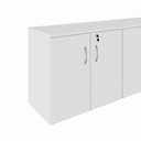 Ver imagem 4 de Armário Balcão 1,96m x 45cm Escritório e Home Office com 4 Portas 2 Gavetas e 1 Gavetão Fichá
