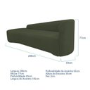 Ver imagem 3 de Recamier Curvo Orgânico 200cm 3 Lugares Lado Esquerdo para Sala de Estar em Linho Paris Verde
