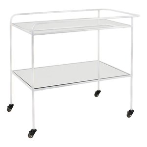 Carrinho Bar Delia Aco Branco Tampos Espelhados 82 Cm - 59981