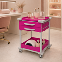 Ver imagem 7 de Carrinho Gaveteiro Organizador Multiuso 2 Gavetas Rosa Pink com Rodinhas - Mad.U Organização