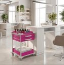 Ver imagem 5 de Carrinho Gaveteiro Organizador Multiuso 2 Gavetas Rosa Pink com Rodinhas - Mad.U Organização