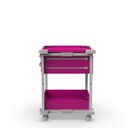 Ver imagem 3 de Carrinho Gaveteiro Organizador Multiuso 2 Gavetas Rosa Pink com Rodinhas - Mad.U Organização