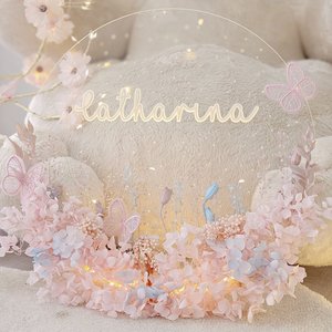 Porta Maternidade Floral Iluminada