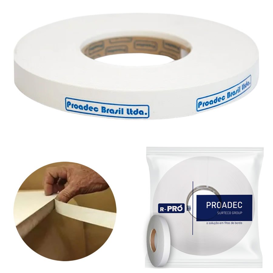 Fita de Borda Pvc Branco Tx 22mm X 20m Proadec