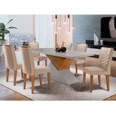 Ver imagem 1 de Mesa Aster 180 Tampo em MDF Canto Reto com 6 Cadeiras Liz Moderna