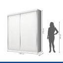 Ver imagem 5 de Guarda Roupa Solteiro 2 Portas de Correr 2 Gavetas Salvador Minastex