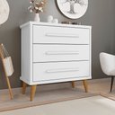 Ver imagem 1 de Cômoda Retrô para Quarto 3 Gavetas Belvedere - Branco