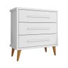 Cômoda Retrô para Quarto 3 Gavetas Belvedere - Branco - 2