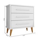 Ver imagem 3 de Cômoda Retrô para Quarto 3 Gavetas Belvedere - Branco