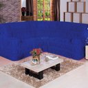 Ver imagem 1 de Capa de Sofá de Canto Dodigo Tecido Malha Gel 01 Peça - Azul Royal