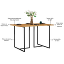 Ver imagem 2 de Mesa de Jantar Mali Resistente 120cm Estilo Industrial para Cozinha