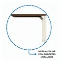 Ver imagem 4 de Mesa Auxiliar Simples 0,90x0,45m - Nogal Sevilha/Branco - 34304