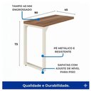 Ver imagem 3 de Mesa Auxiliar Simples 0,90x0,45m - Nogal Sevilha/Branco - 34304