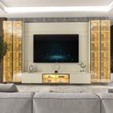 Ver imagem 1 de Home para TV até 90 Polegadas com LED e Espelho e Vidro Reflecta 369,8cm x 217,6cm 100% MDF Luminare