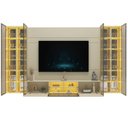 Ver imagem 4 de Estante Home para TV até 90 Polegadas com LED Espelho Cristaleira  Vidro Reflecta 100% MDF 217,6CMX369,8cm Lum