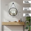 Ver imagem 5 de Espelho Redondo Adnet Decorativo Suspenso com Alça 50cm + Suporte Preto com Alça Preta