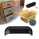 Ver imagem 2 de Puxador Concha Puxadores Moveis de Gaveta Colonial Kit 10 Pç: Preto Fosco