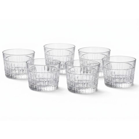 Jogo 6 Copos Whisky Vidro 300ml Redondo Baixo Drinks Água Suco Bar Mesa