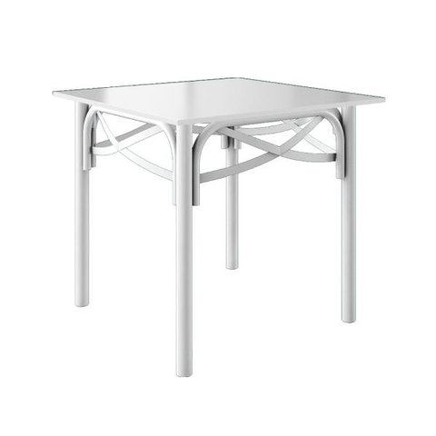 Mesa Katrina Branca Quadrada Tampo de Madeira 90cm New Green