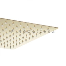 Ducha Chuveiro Quadrado De Teto 30Cm Com Braço 25Cm Mundaú - Dourado - 4