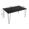 Mesa Elen Tampo Retangular 140 X 80 Cm De Madeira Preto New Green - 5